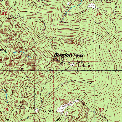 Topographic Map of Boistfort Peak, WA