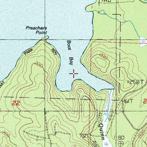 Topographic Map of Boot Bay, WA