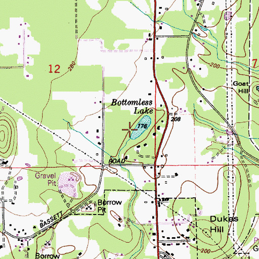 Topographic Map of Bottomless Lake, WA