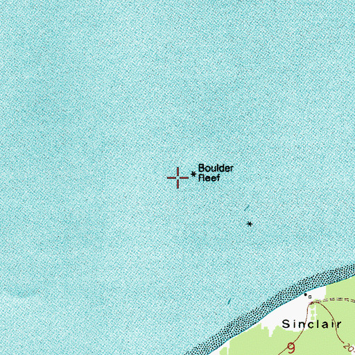 Topographic Map of Boulder Reef, WA