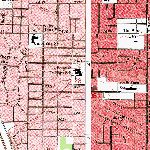 Topographic Map of Bowdish Middle School, WA
