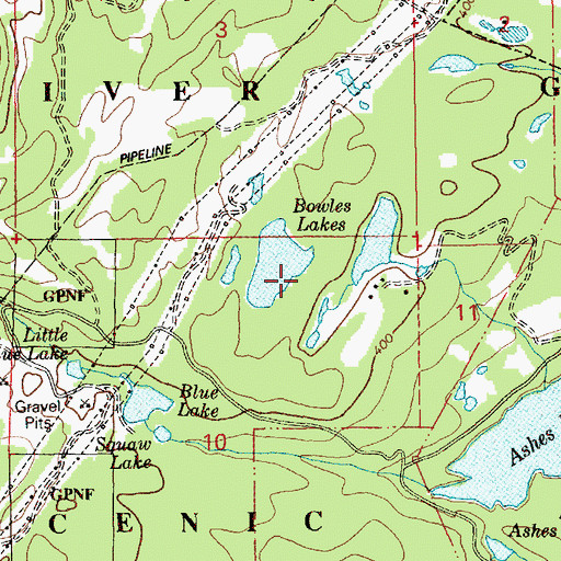 Topographic Map of Bowles Lakes, WA