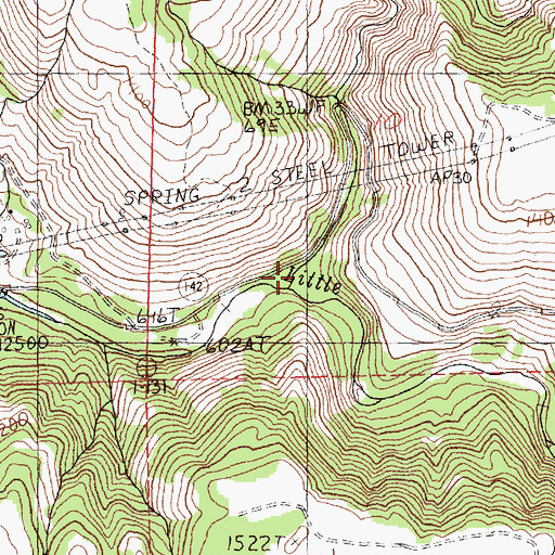 Topographic Map of Bowman Creek, WA