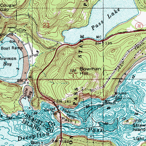 Topographic Map of Bowman Hill, WA