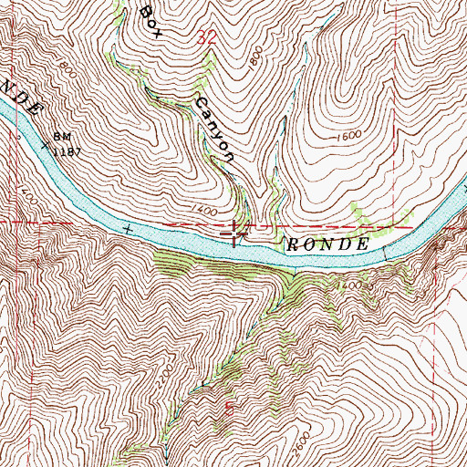 Topographic Map of Box Canyon, WA