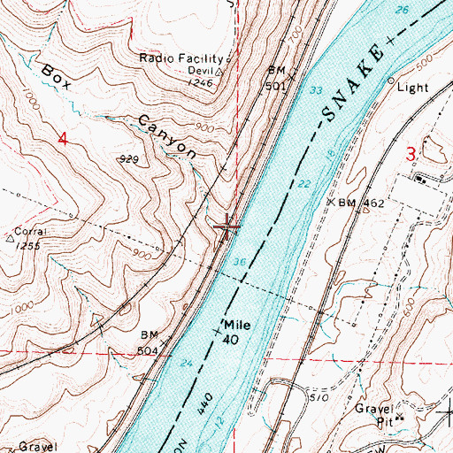 Topographic Map of Box Canyon, WA
