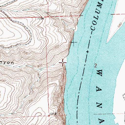 Topographic Map of Box Canyon, WA