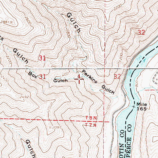 Topographic Map of Box Gulch, WA