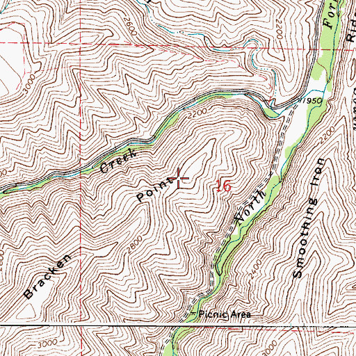 Topographic Map of Bracken Point, WA