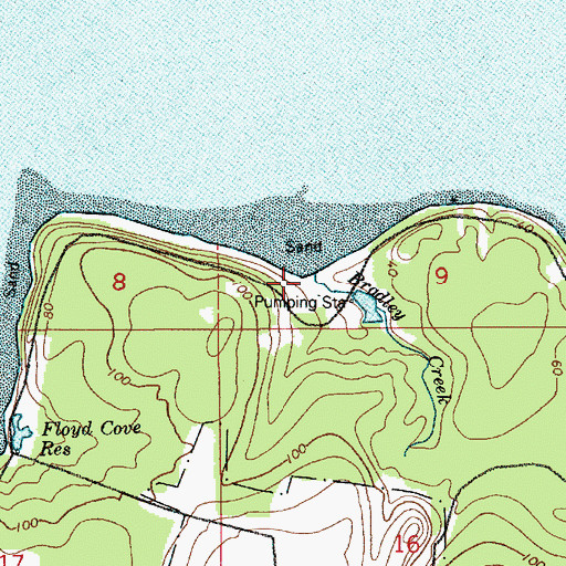 Topographic Map of Bradley Creek, WA