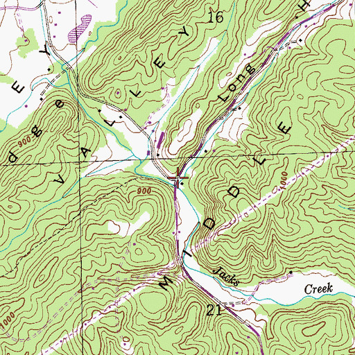 Topographic Map of Long Hollow, AL