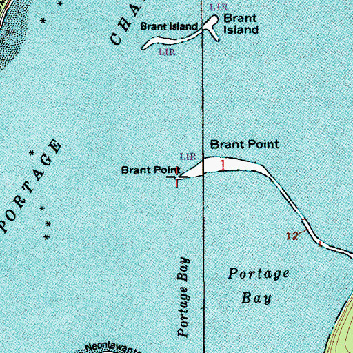 Topographic Map of Brant Point, WA
