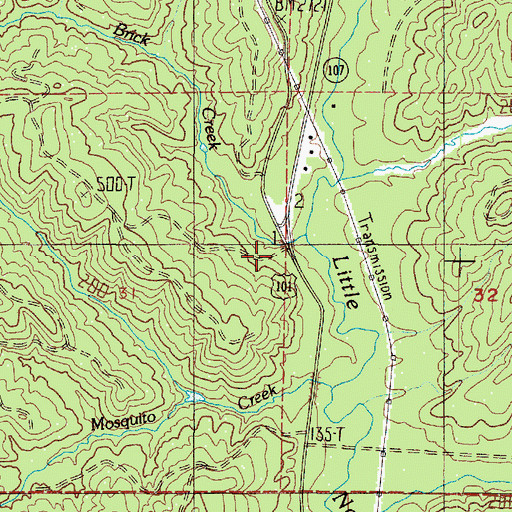 Topographic Map of Brick Creek, WA