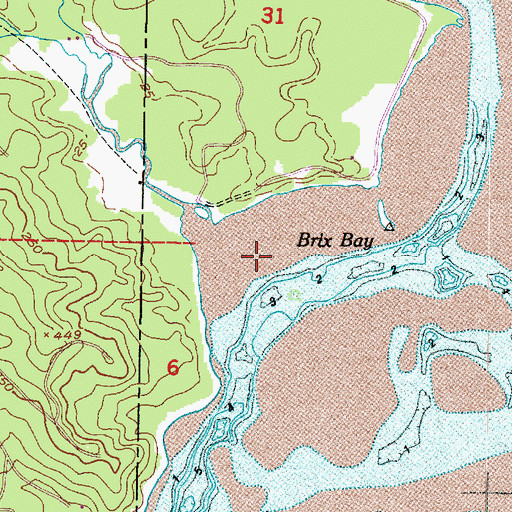 Topographic Map of Brix Bay, WA