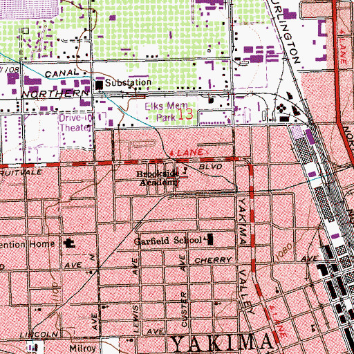 Topographic Map of Brookside Academy, WA