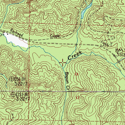 Topographic Map of Brown Creek, WA