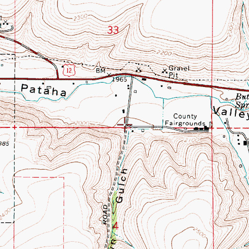 Topographic Map of Brown Gulch, WA