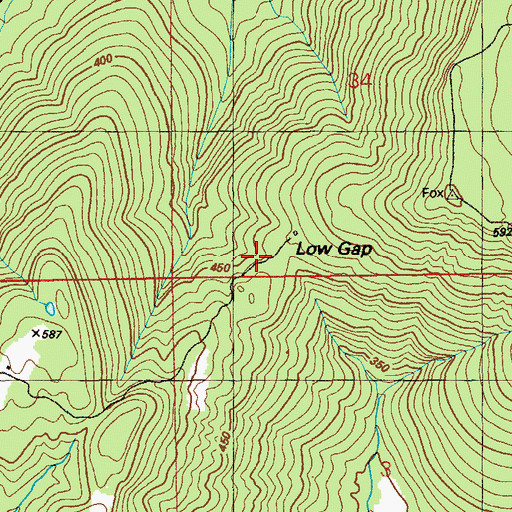 Topographic Map of Low Gap, AL