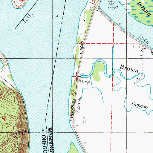 Topographic Map of Brown Slough, WA