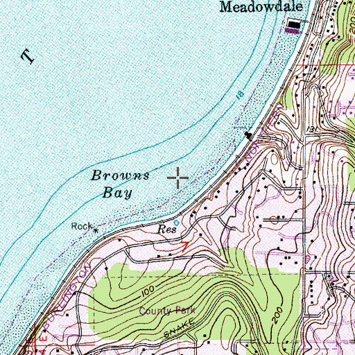 Topographic Map of Browns Bay, WA