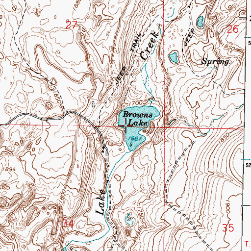 Topographic Map of Browns Lake, WA