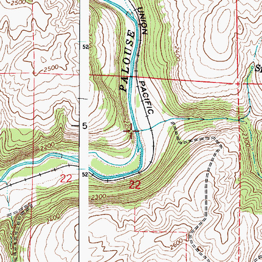Topographic Map of Brush Creek, WA
