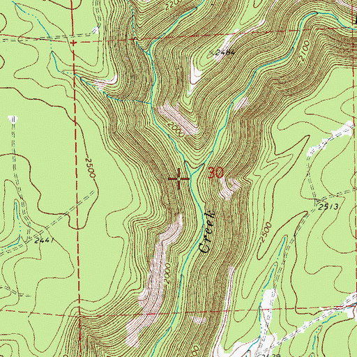 Topographic Map of Brush Creek, WA