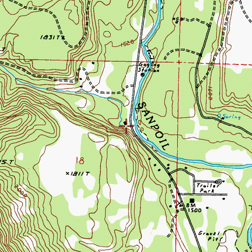 Topographic Map of Brush Creek, WA