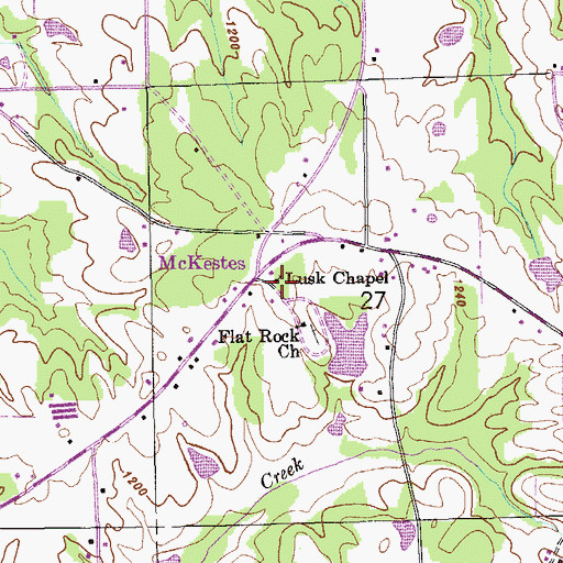 Topographic Map of Lusk Chapel, AL
