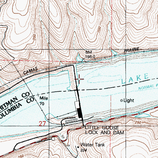 Topographic Map of Lake Bryan, WA