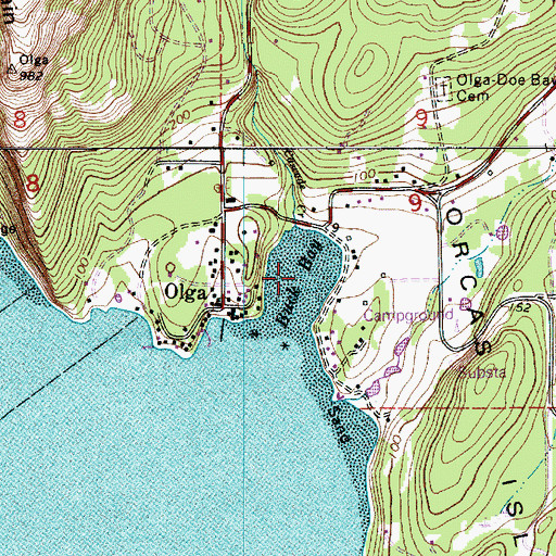 Topographic Map of Buck Bay, WA