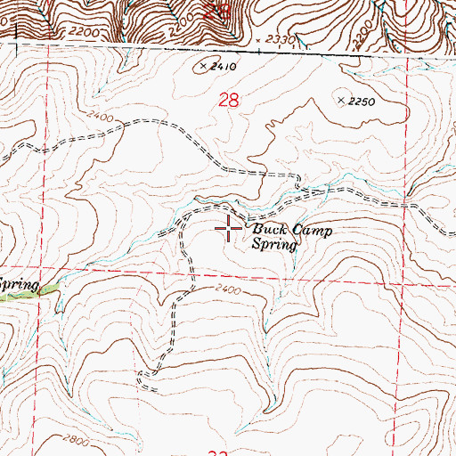 Topographic Map of Buck Camp Spring, WA