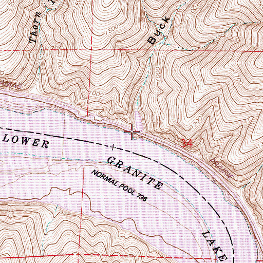 Topographic Map of Buck Canyon, WA
