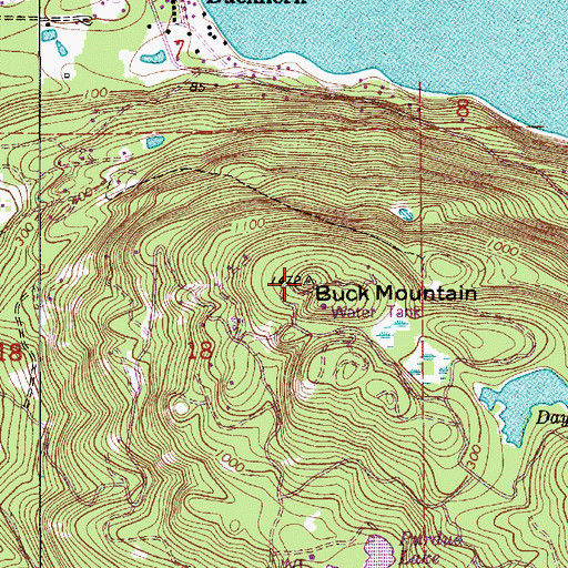 Topographic Map of Buck Mountain, WA
