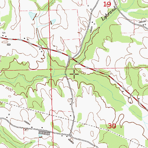 Topographic Map of Lybrand Branch, AL