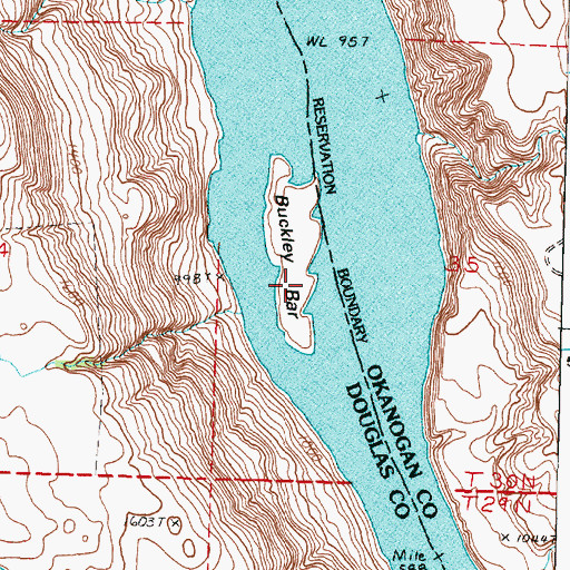 Topographic Map of Buckley Bar, WA