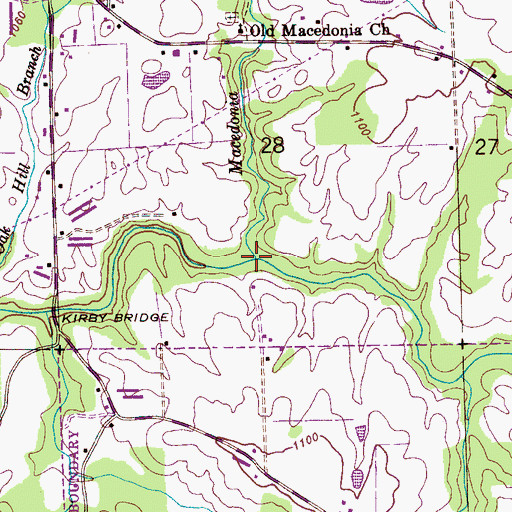 Topographic Map of Macedonia Branch, AL