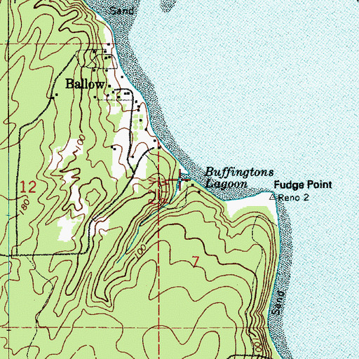 Topographic Map of Buffingtons Lagoon, WA
