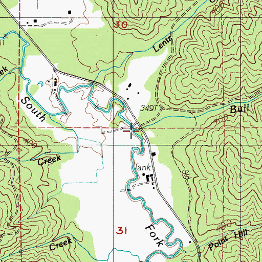 Topographic Map of Bull Pen Creek, WA