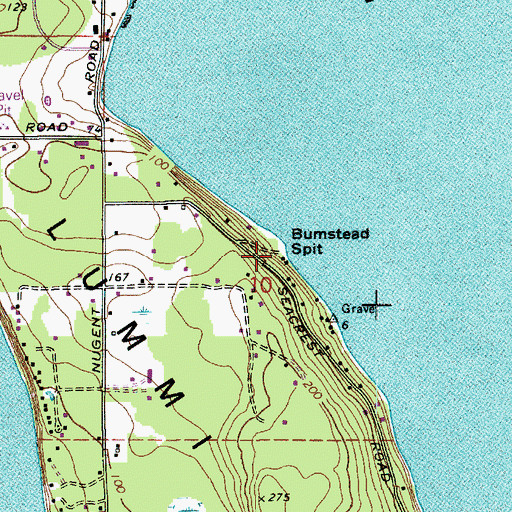 Topographic Map of Bumstead Spit, WA
