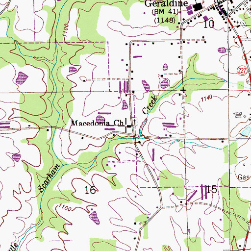 Topographic Map of Macedonia Church, AL
