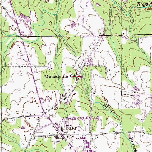 Topographic Map of Macedonia Primitive Baptist Church, AL