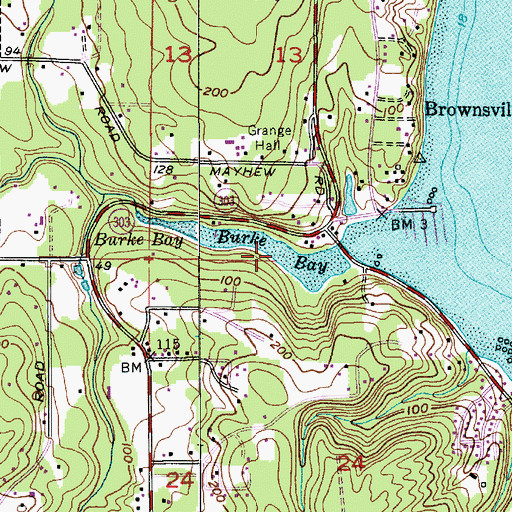 Topographic Map of Burke Bay, WA