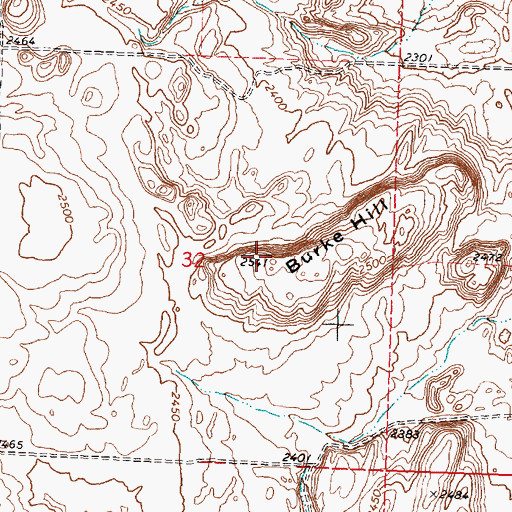 Topographic Map of Burke Hill, WA