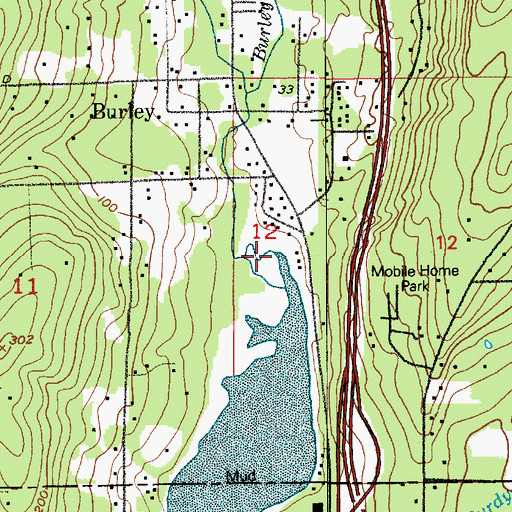 Topographic Map of Burley Creek, WA