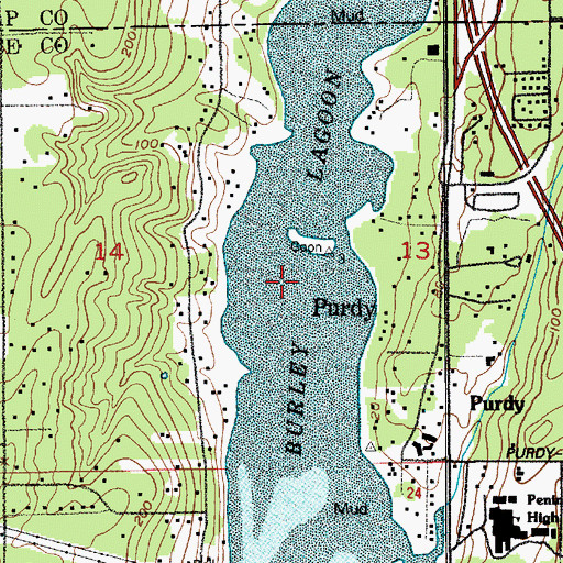 Topographic Map of Burley Lagoon, WA