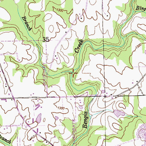 Topographic Map of Mahan Branch, AL