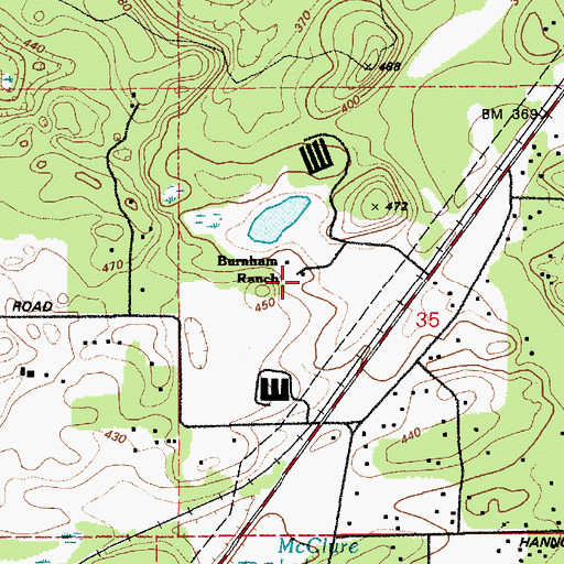 Topographic Map of Burnham Ranch, WA