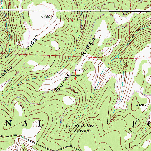 Topographic Map of Burnt Ridge, WA