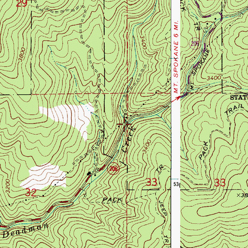 Topographic Map of Burping Brook, WA